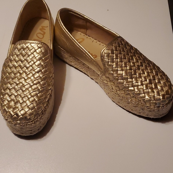 Sam Eldeman Catherine leather Woven Gold Slip-on - Picture 3 of 3